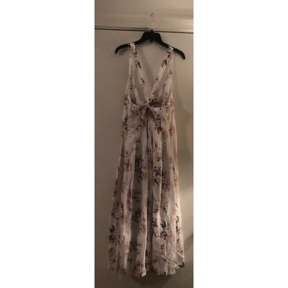 NWT BROCK COLLECTION X H&M COLLABORATION CREAM FLORAL MIDI DRESS SIZE MEDIUM - Picture 11 of 12